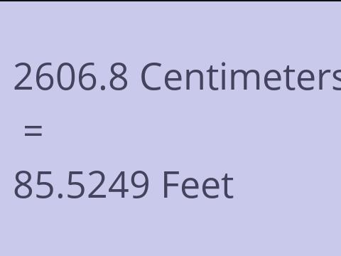 2606.8 CM TO FEET