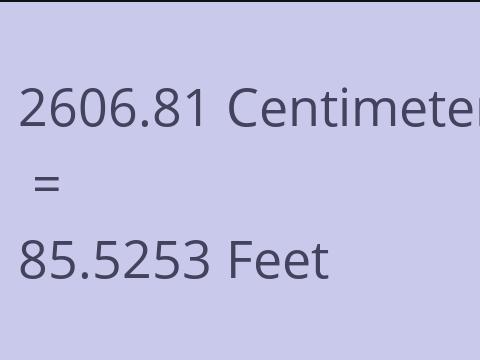2606.81 CM TO FEET