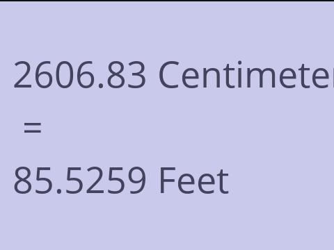 2606.83 CM TO FEET