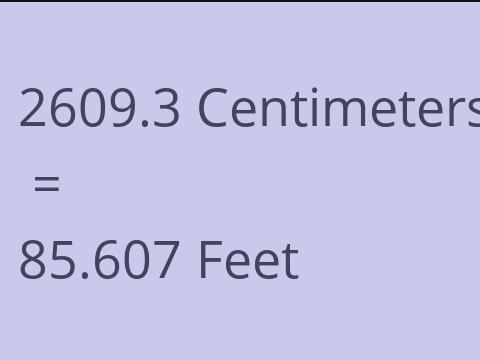 2609.3 CM TO FEET