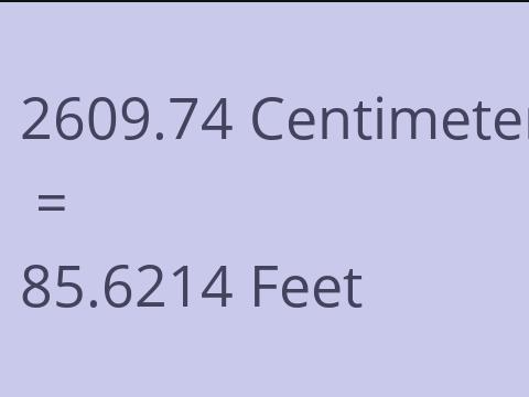 2609.74 CM TO FEET
