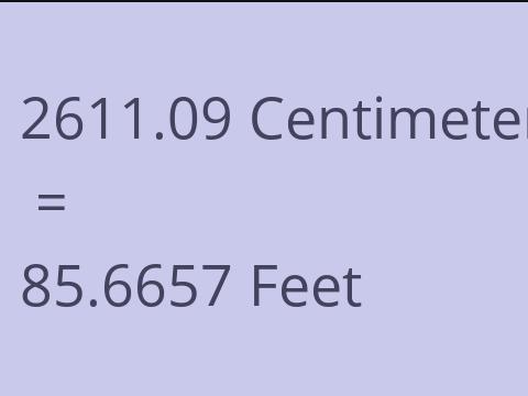 2611.09 CM TO FEET