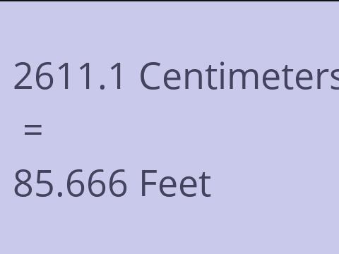 2611.1 CM TO FEET