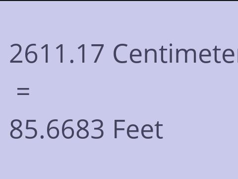 2611.17 CM TO FEET