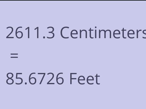 2611.3 CM TO FEET
