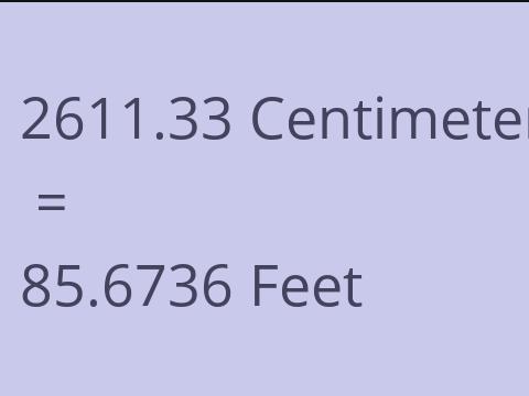 2611.33 CM TO FEET