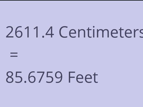 2611.4 CM TO FEET