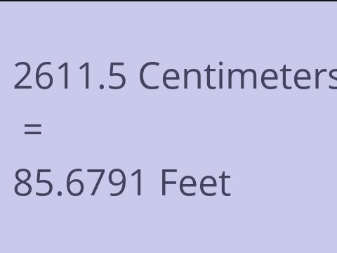 2611.5 CM TO FEET