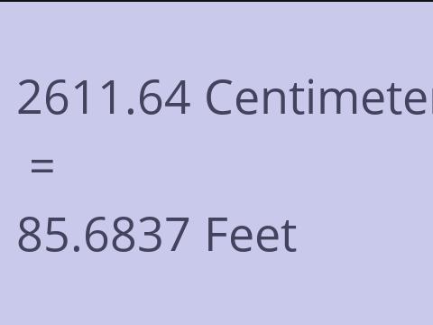 2611.64 CM TO FEET