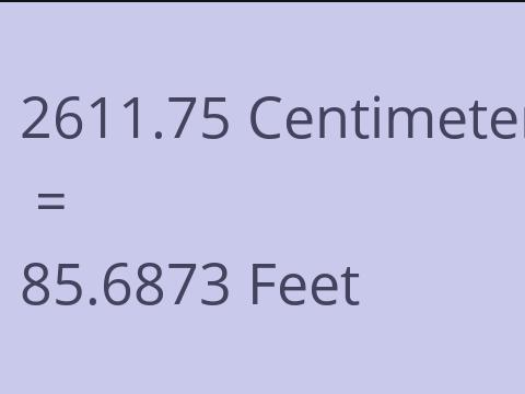 2611.75 CM TO FEET
