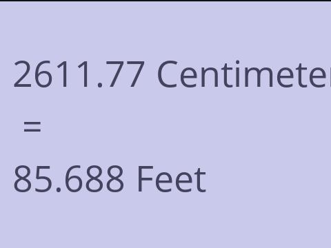 2611.77 CM TO FEET