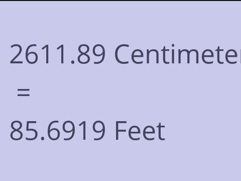 2611.89 CM TO FEET