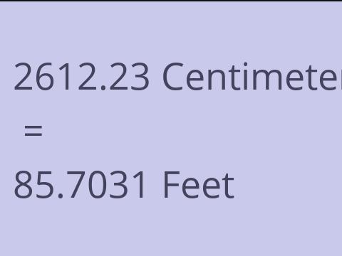 2612.23 CM TO FEET