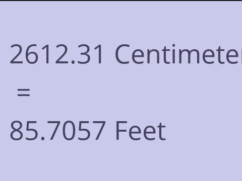 2612.31 CM TO FEET