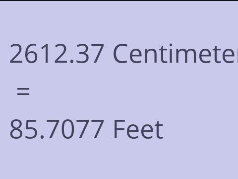 2612.37 CM TO FEET