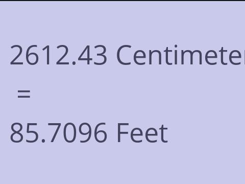 2612.43 CM TO FEET