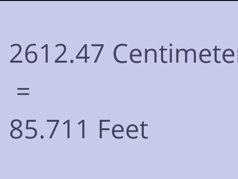 2612.47 CM TO FEET