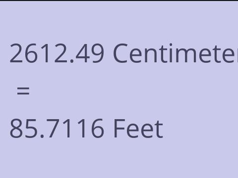 2612.49 CM TO FEET