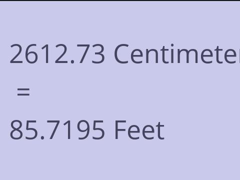 2612.73 CM TO FEET