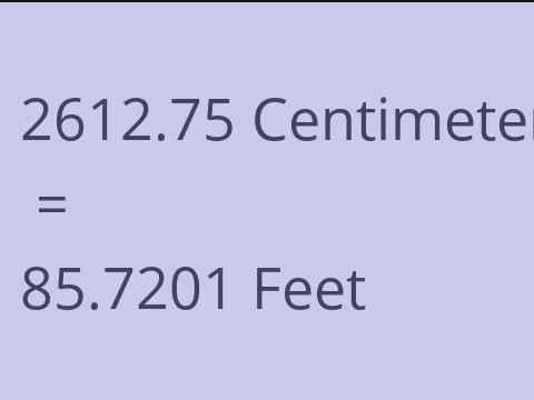 2612.75 CM TO FEET
