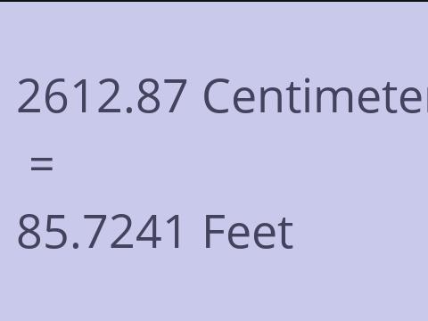 2612.87 CM TO FEET