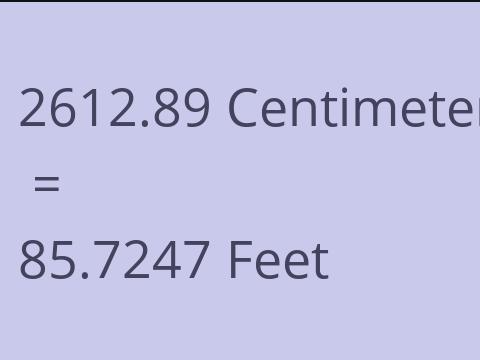 2612.89 CM TO FEET