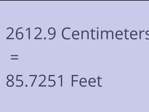 2612.9 CM TO FEET