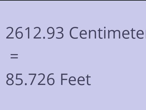 2612.93 CM TO FEET