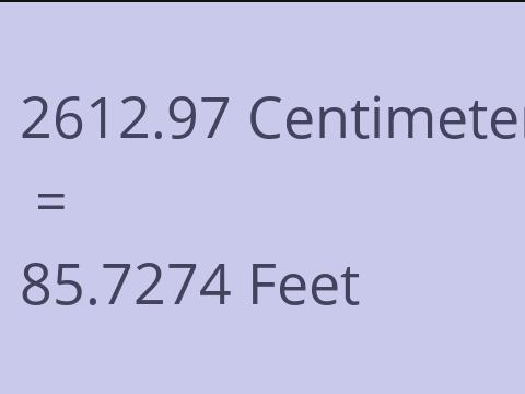 2612.97 CM TO FEET