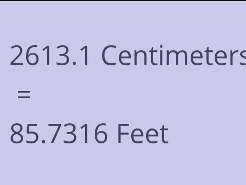 2613.1 CM TO FEET