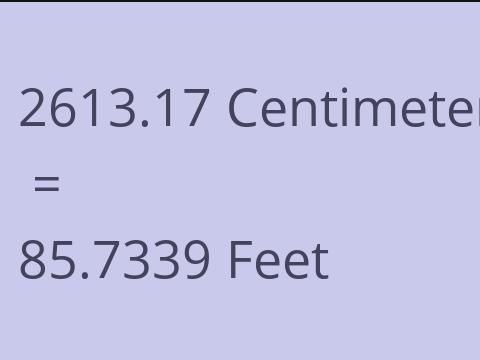 2613.17 CM TO FEET