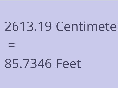 2613.19 CM TO FEET