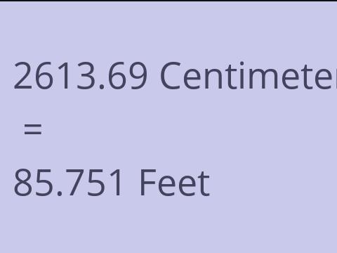 2613.69 CM TO FEET