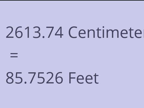 2613.74 CM TO FEET
