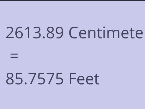 2613.89 CM TO FEET