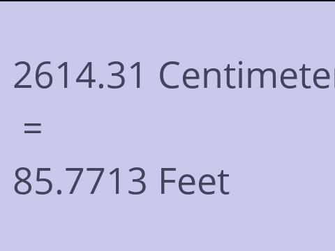 2614.31 CM TO FEET