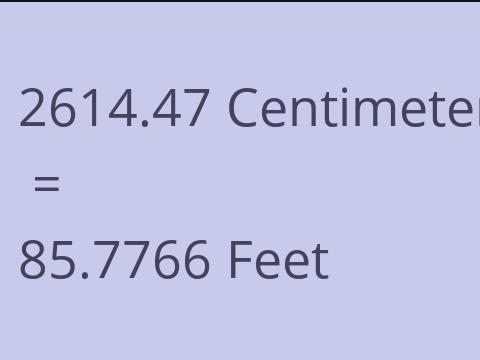 2614.47 CM TO FEET