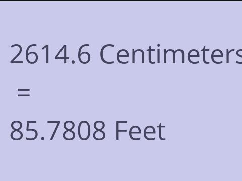 2614.6 CM TO FEET