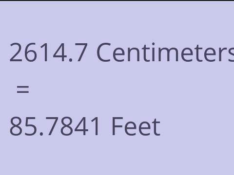 2614.7 CM TO FEET