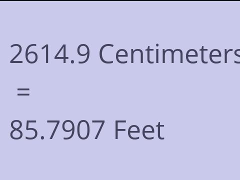 2614.9 CM TO FEET