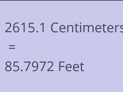 2615.1 CM TO FEET