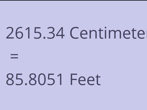2615.34 CM TO FEET