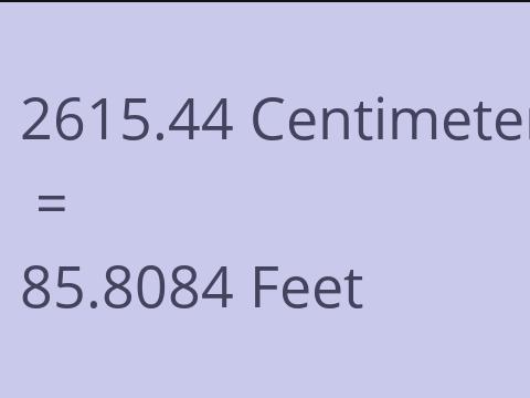2615.44 CM TO FEET