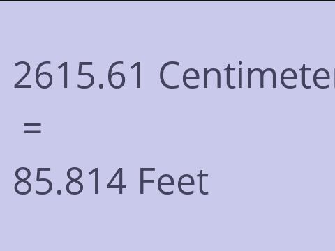 2615.61 CM TO FEET