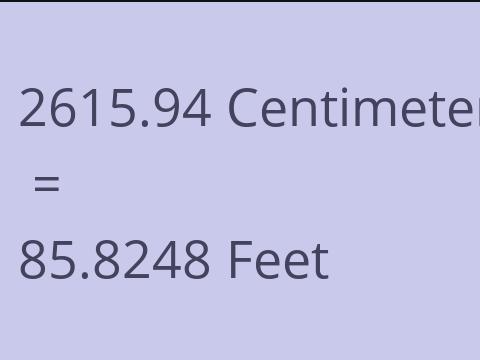 2615.94 CM TO FEET
