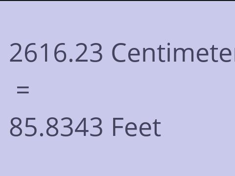 2616.23 CM TO FEET