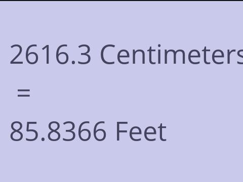 2616.3 CM TO FEET