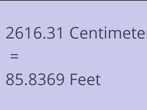 2616.31 CM TO FEET