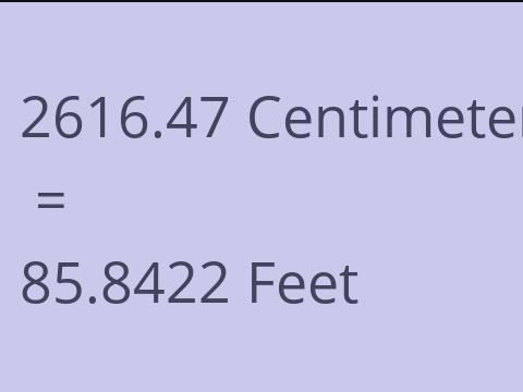 2616.47 CM TO FEET