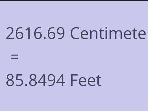 2616.69 CM TO FEET